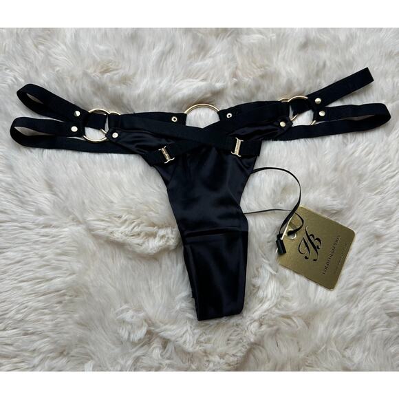 Honey Birdette ARLIAH🖤 Black & Gold Thong Medium - Picture 1 of 3